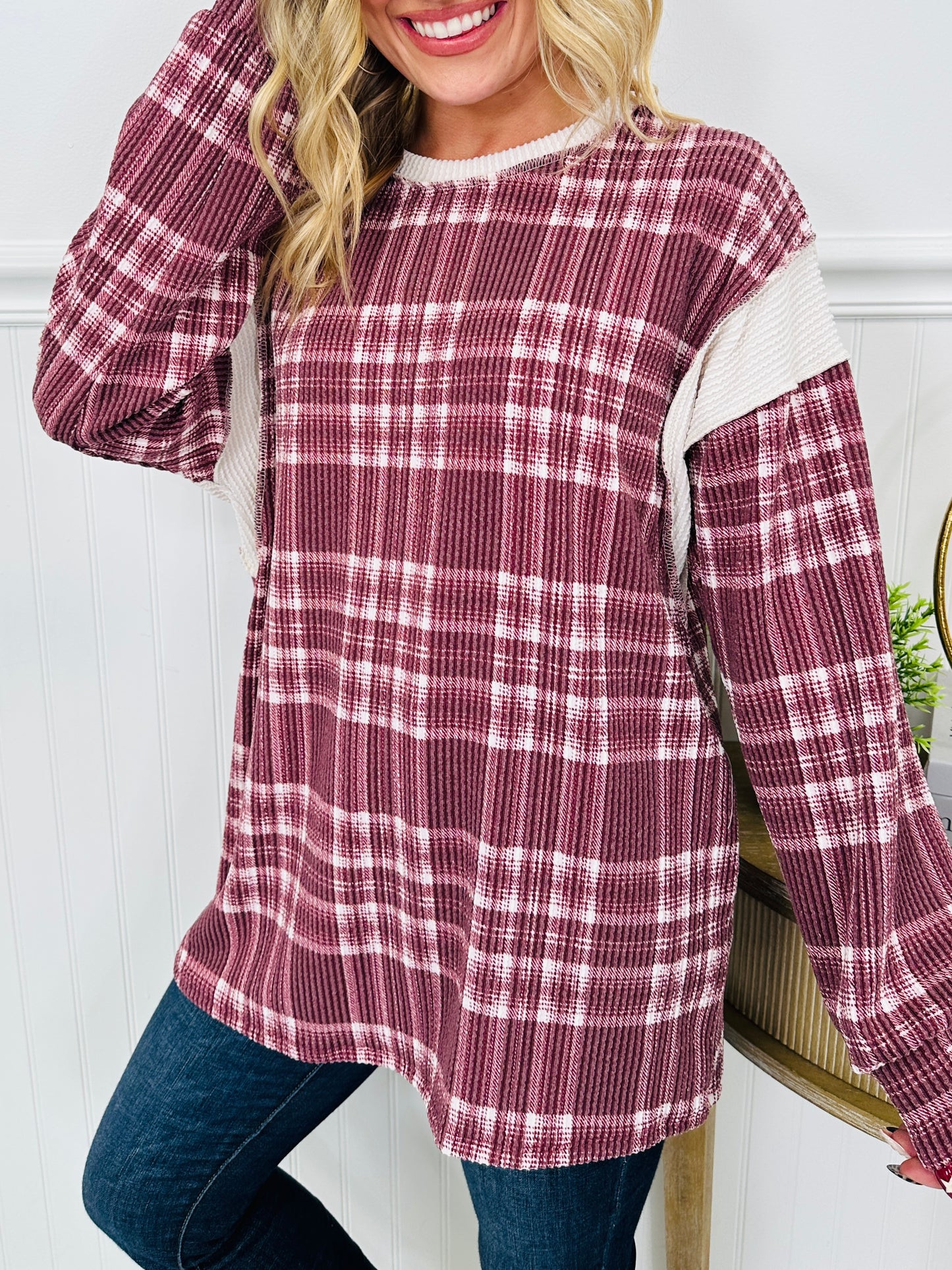 Merry In Plaid Top- Multiple Colors!