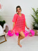 Barefoot Bay Swim Cover Up In Neon Pink