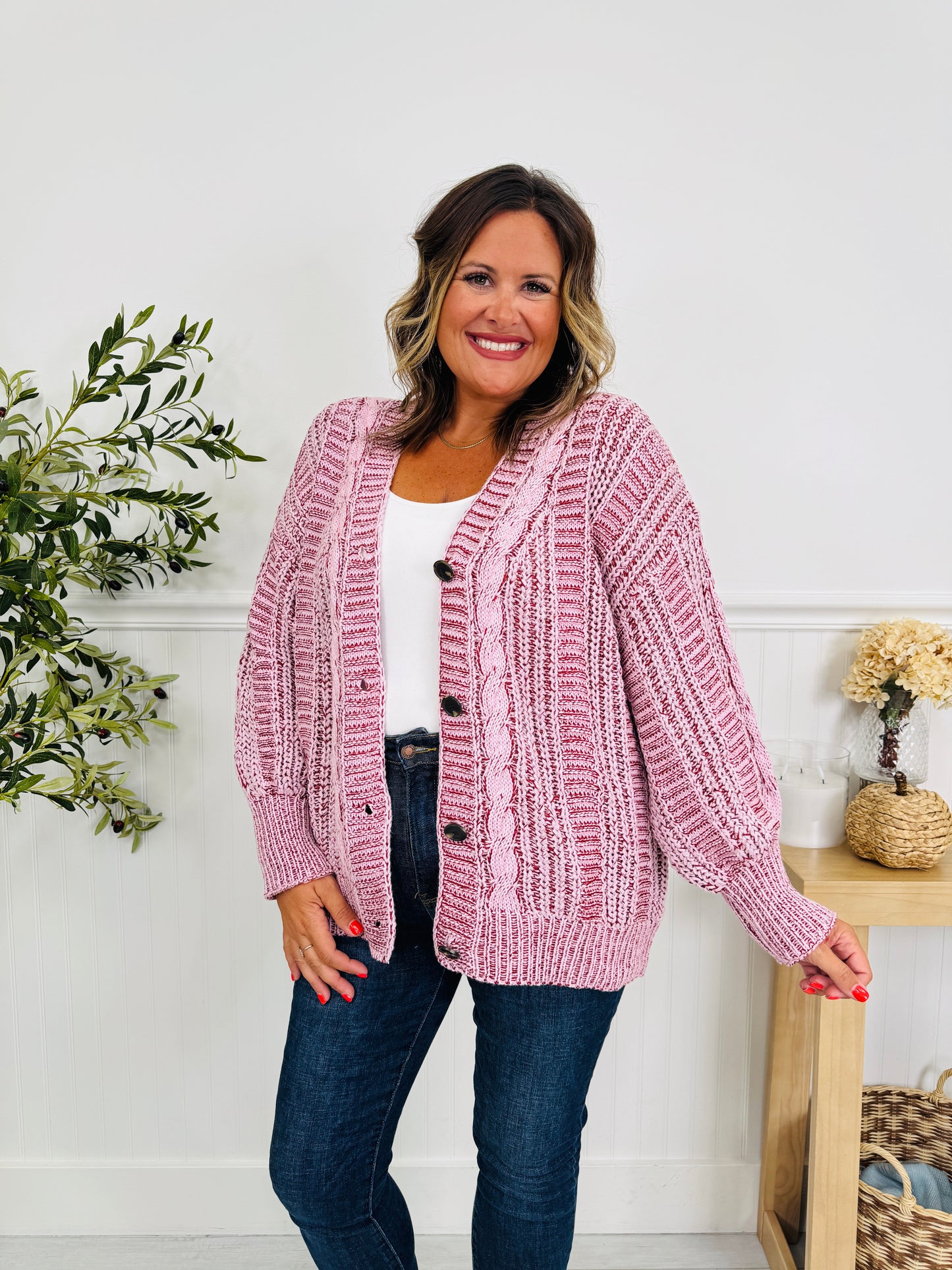Comfort Calling Cardigan In Wine