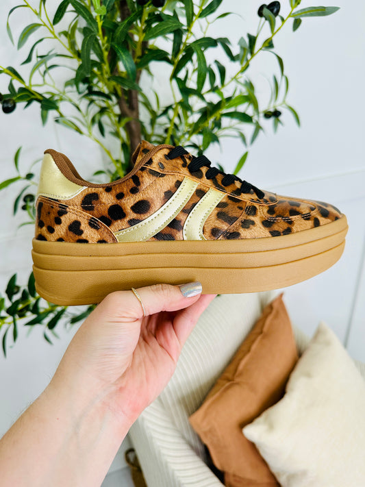 Street Sprint Sneakers in Leopard/Gold