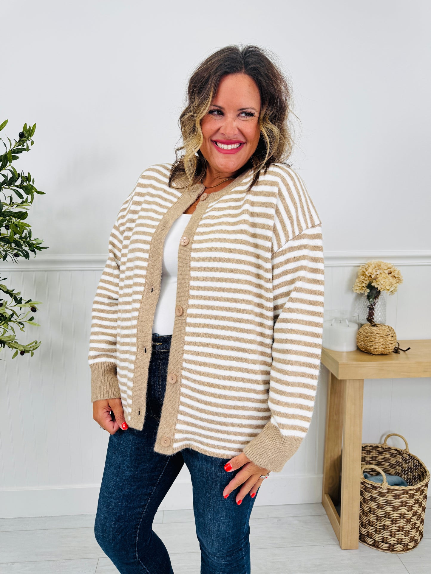 Perfectly Put Together Cardigan In Taupe