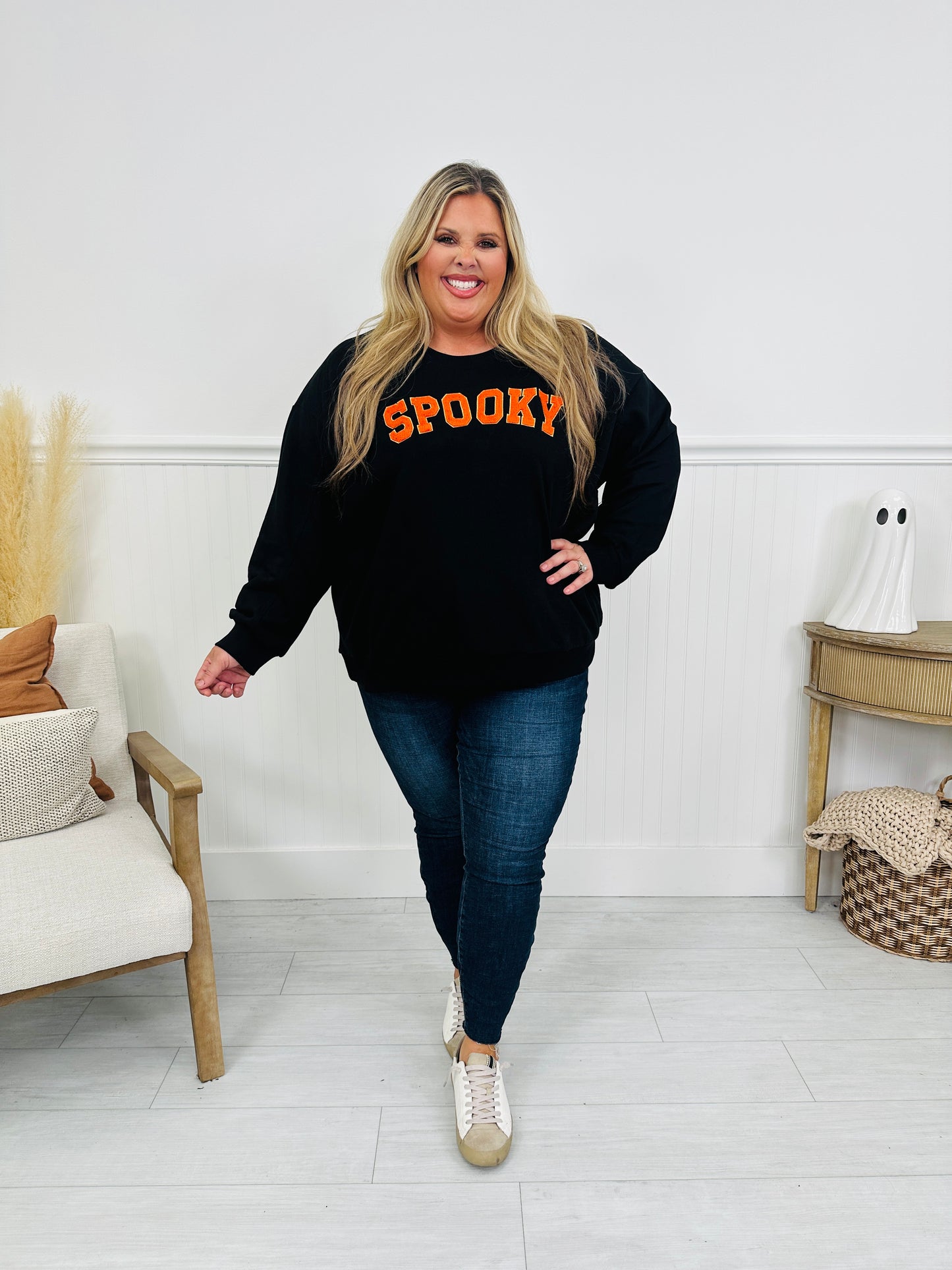 Spooky Chenille Patch Crewneck Sweatshirt