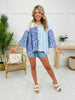 Chasing Sunflowers Top In Powder Blue