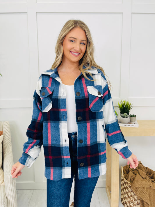 DOORBUSTER! Rustic Runway Shacket in Navy