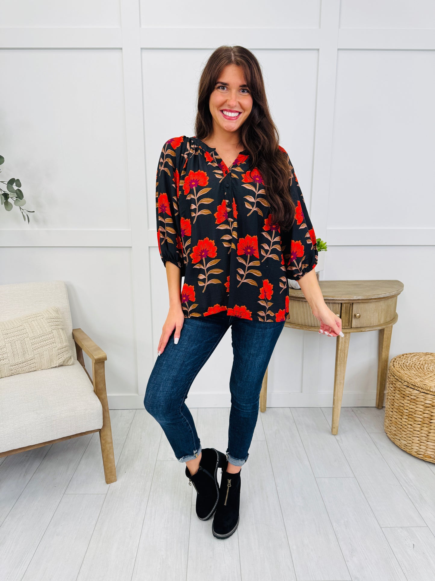 Midnight Blooms Top