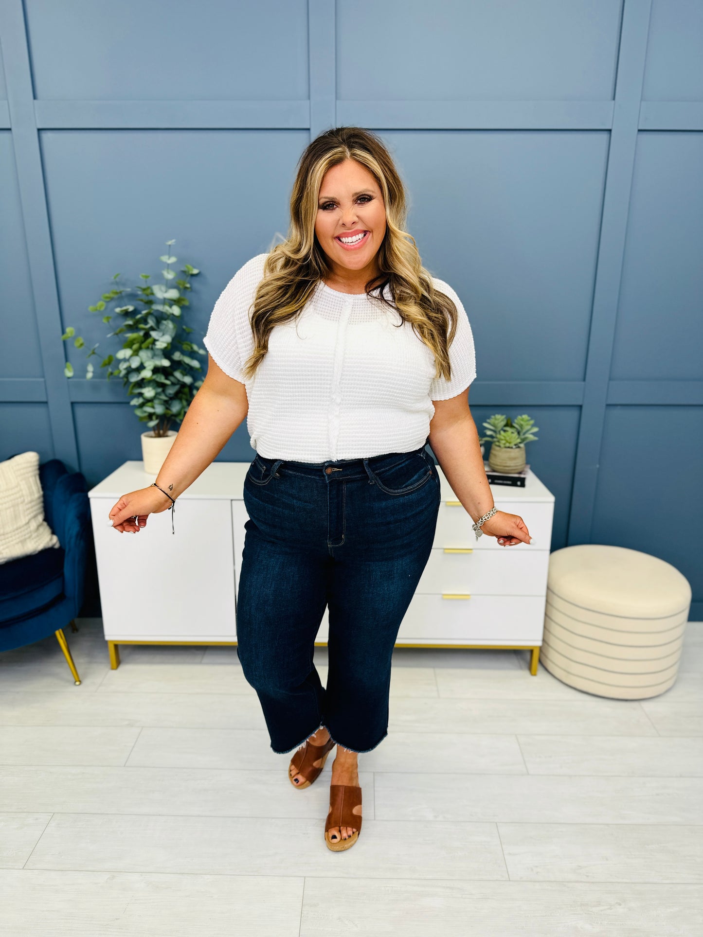 Judy Blue You Better Work It Wide Leg Jeans in Reg/Curvy