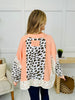 Whimsical Wild Pullover in Coral/White