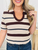 DOORBUSTER! Lines In Motion Top in Brown