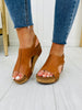 Studded Steps Wedges In Cognac Smooth