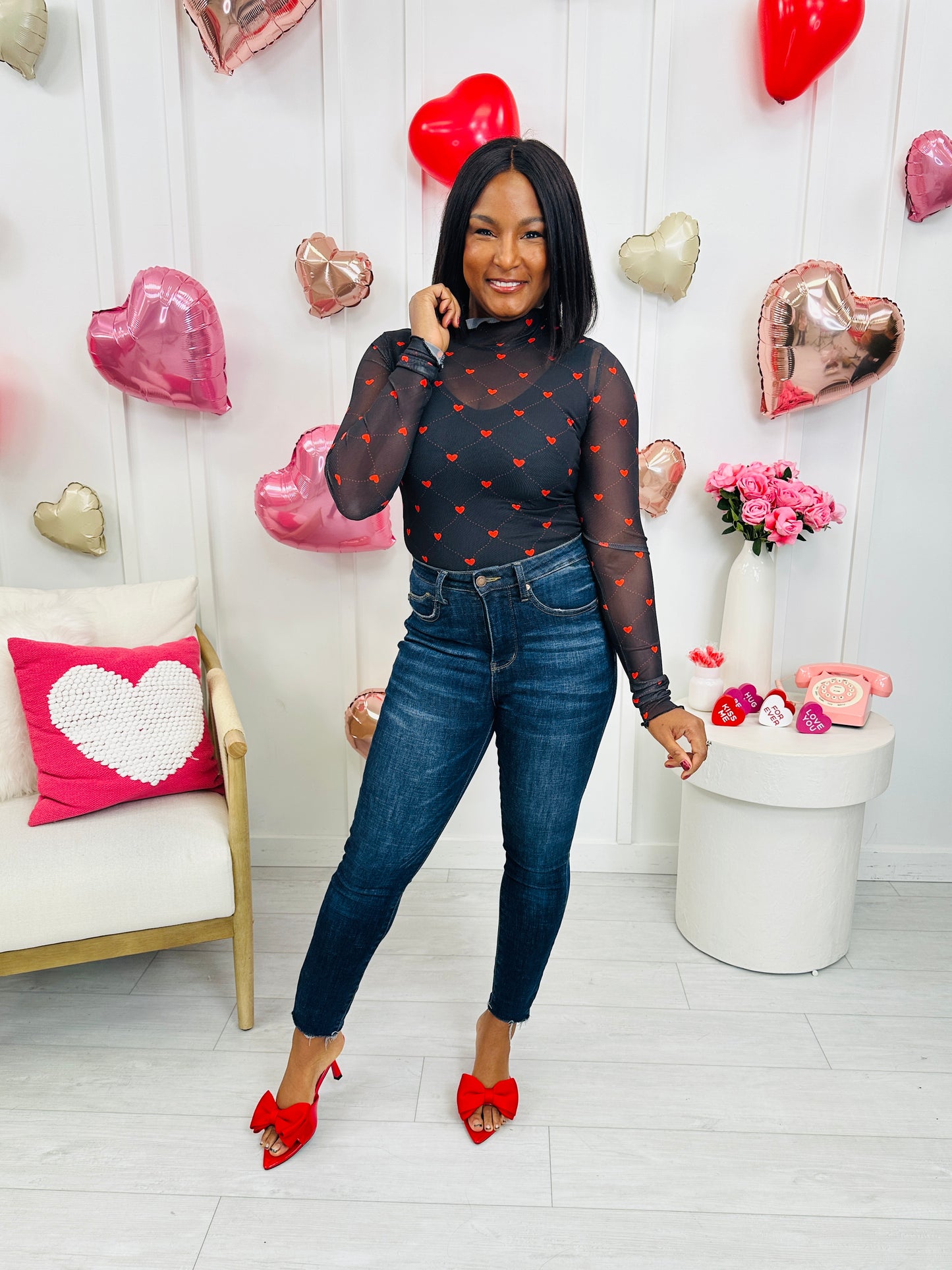 Cupid's Favorite Top in Black/Red