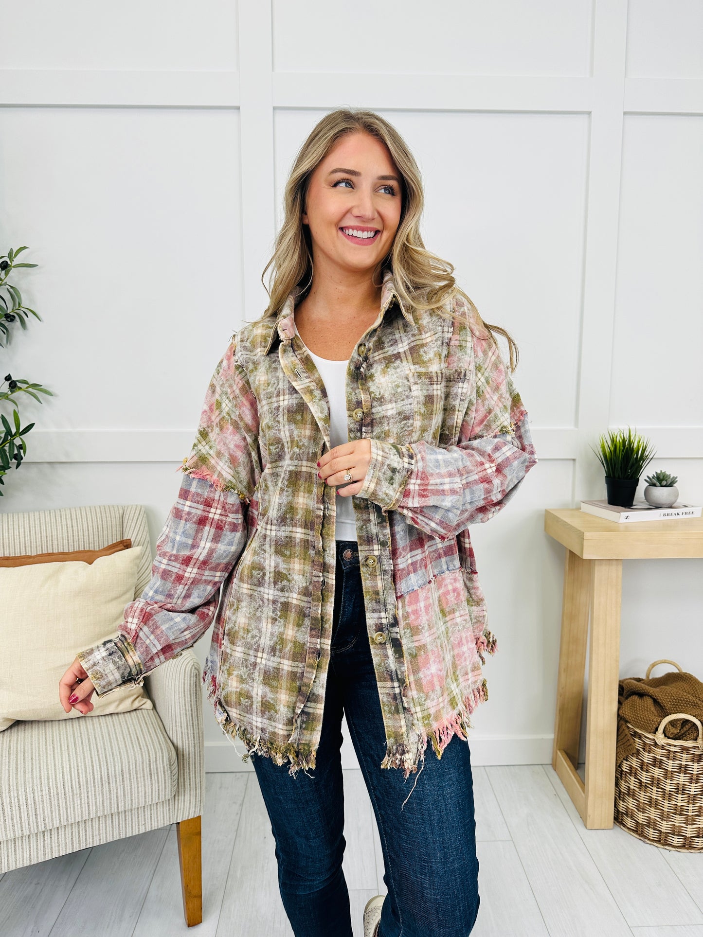 Until The Fire Burns Out Top in Olive