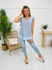 Floral Ember Top In Blue Grey