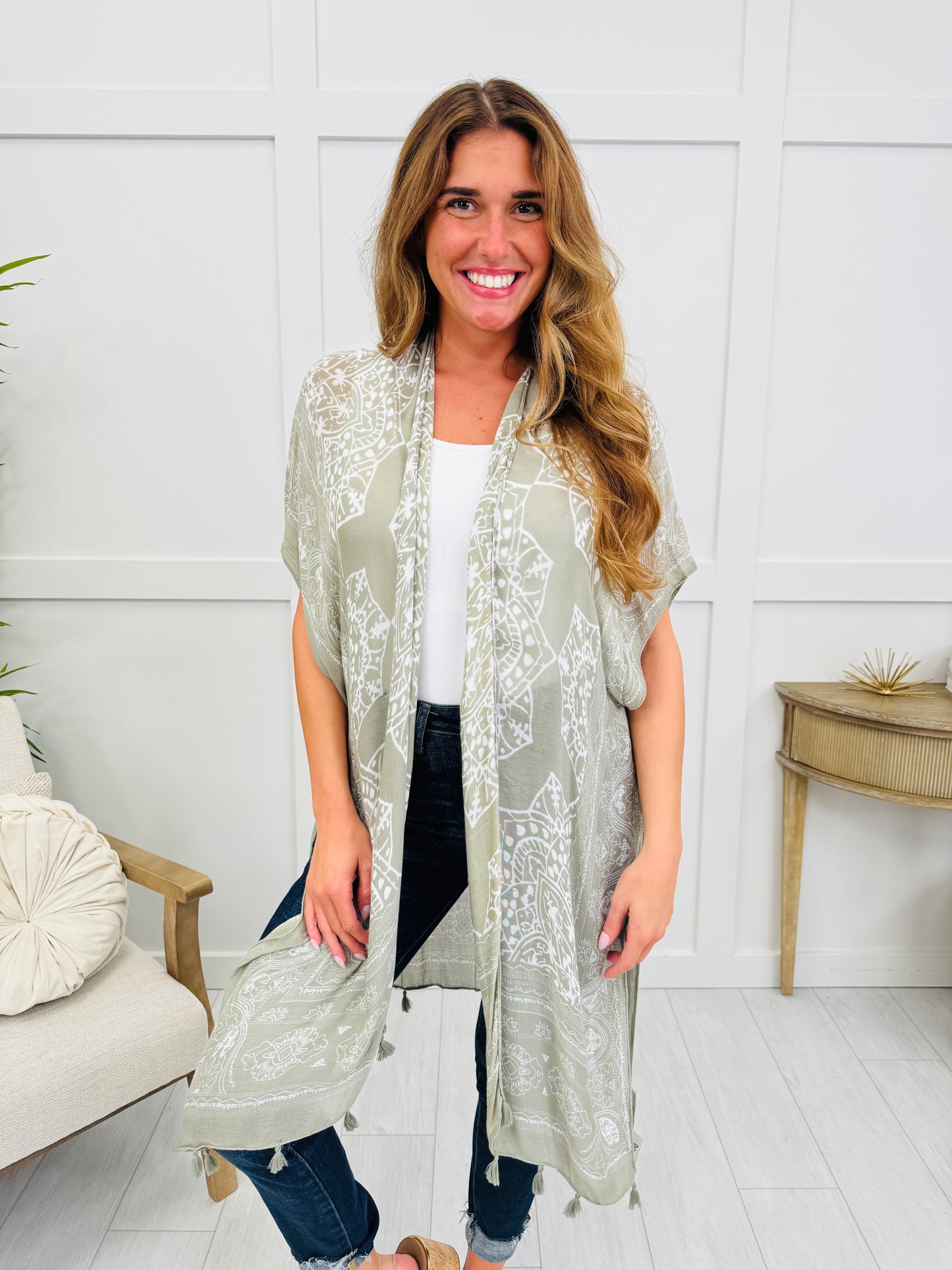 Endless Summer Kimono In Olive