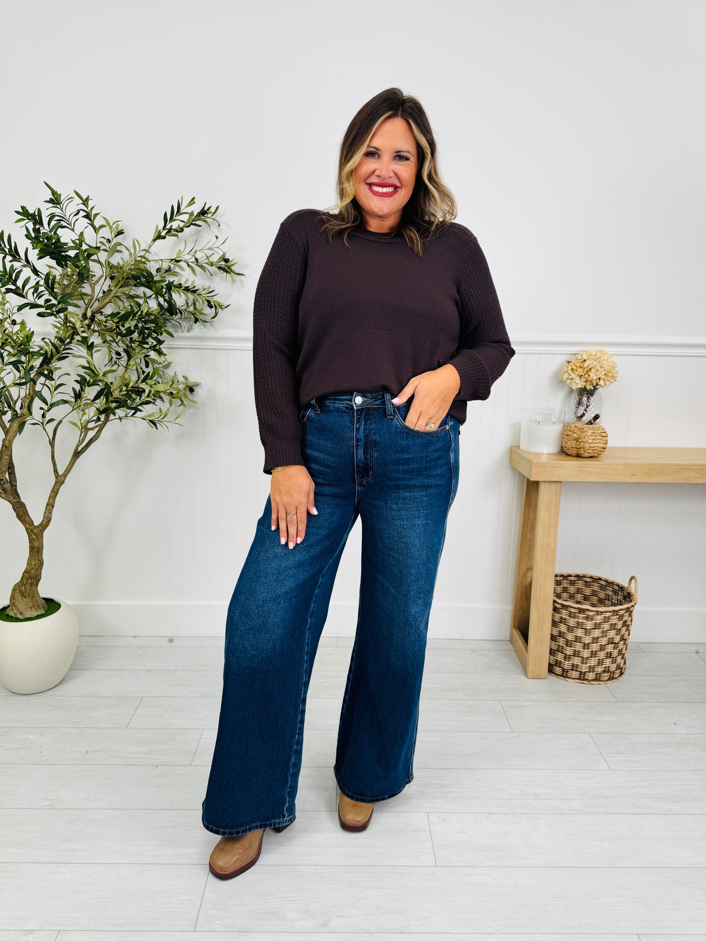 Judy Blue In Your Favor Retro Wide Leg Jeans In Regular And Petite