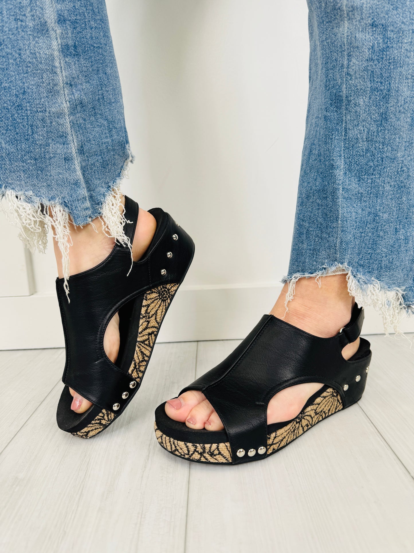 Effortless Dazzle Wedges In Black Combo