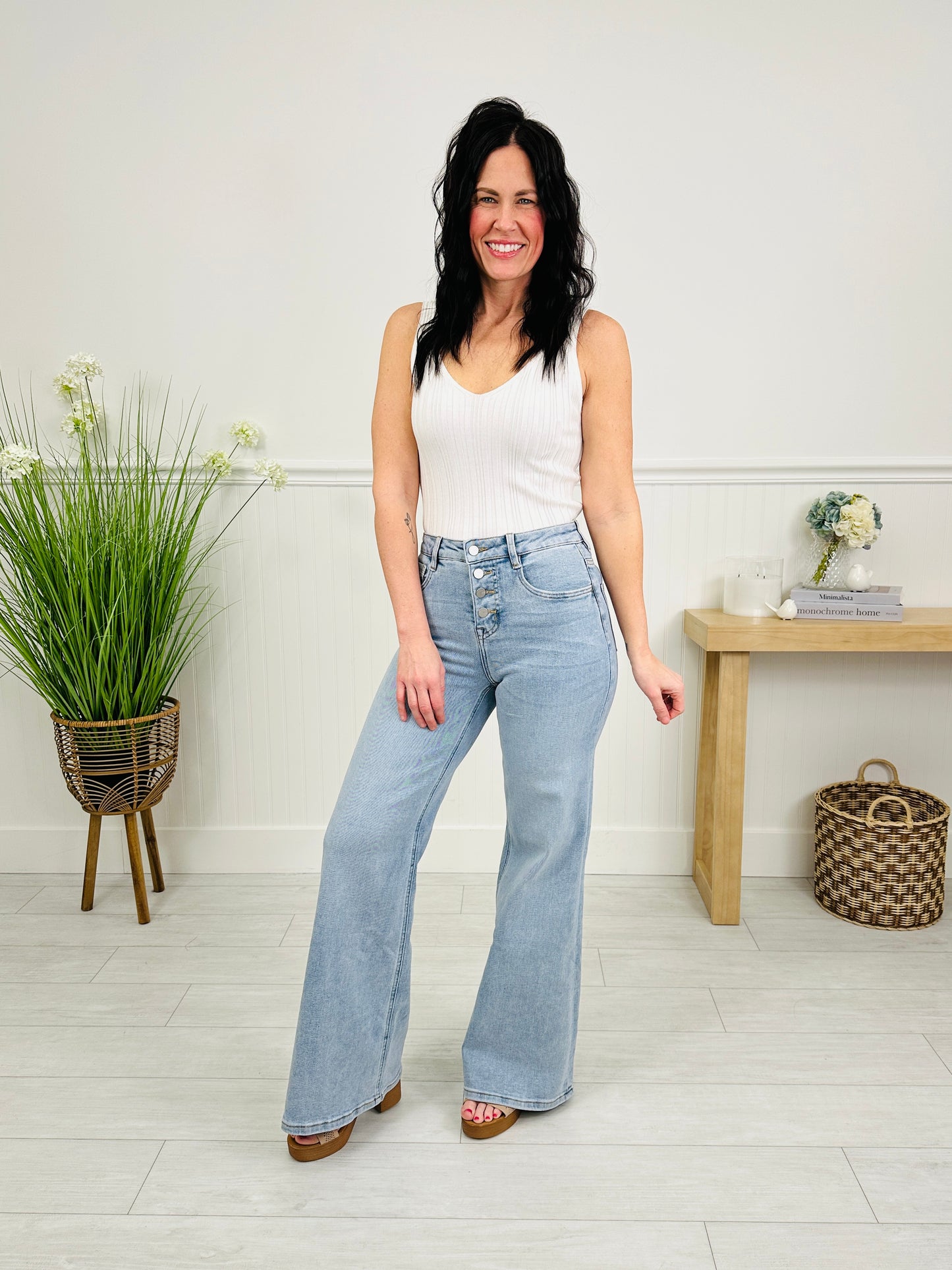Three of a Kind Tummy Control Wide Leg Jeans in Three Inseams