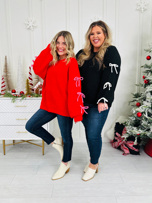 Put a Bow on It Sweater In Two Colors