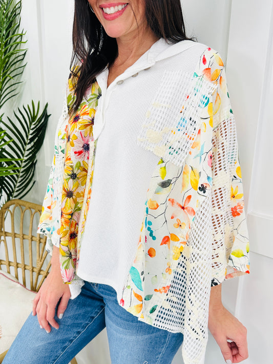 Serene Blossom Top In Ivory