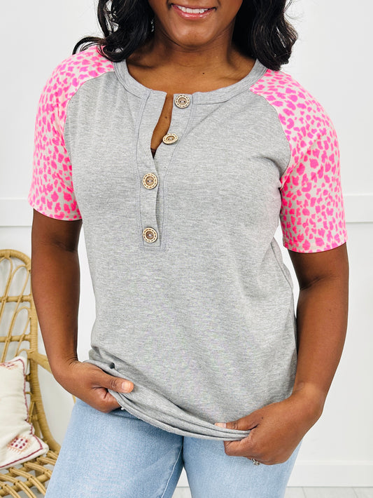 Spotted Sensation Top in H Grey