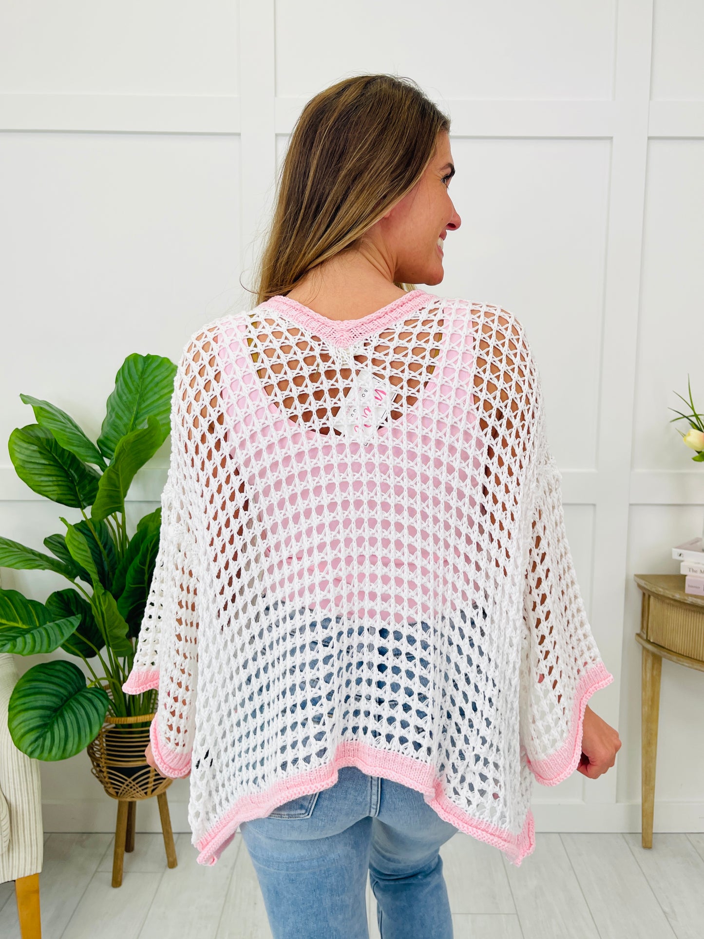 Feathered Feels Cardigan In Off White