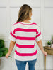 Breezy Stripes Top in Neon Pink