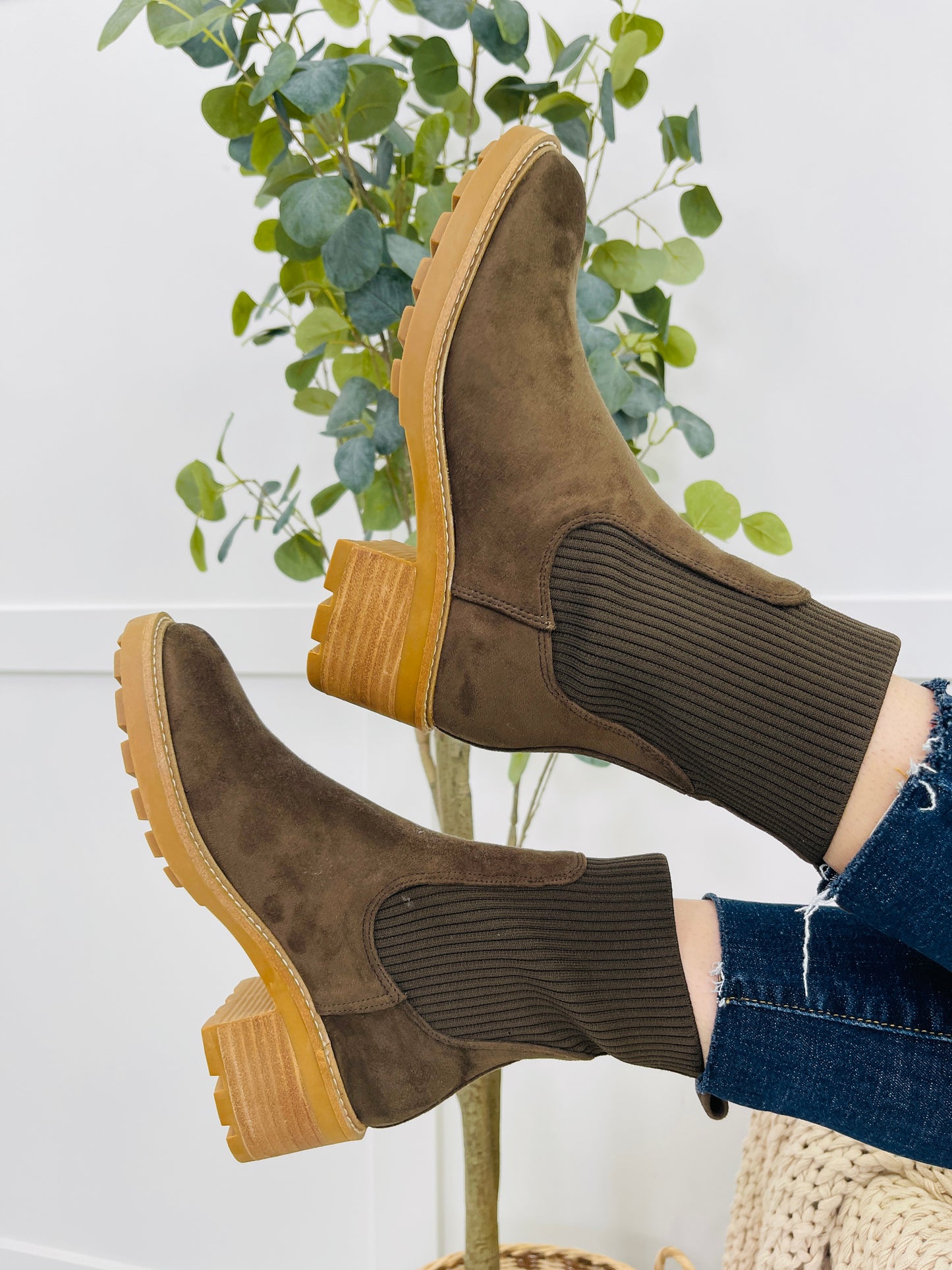 Finding My Direction Booties In Olive