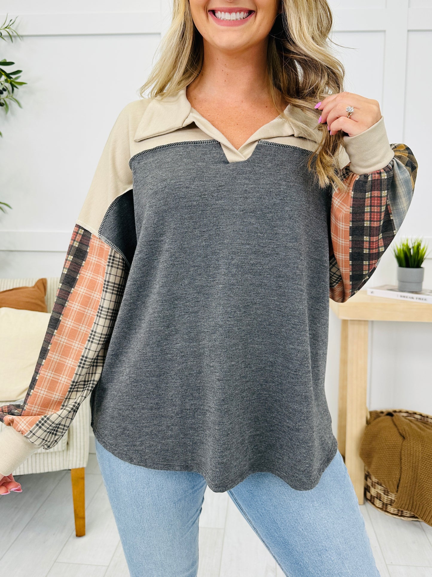 REG/CURVY Golden Hour Patchwork Pullover