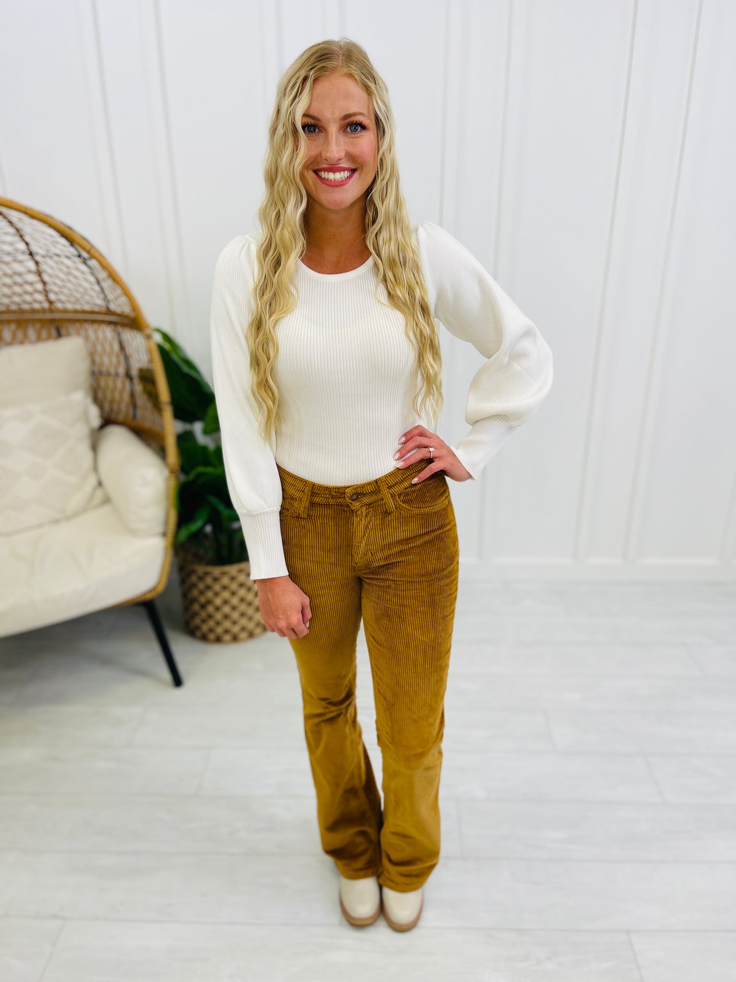 Judy Blue REG/CURVY Cut the Cord Camel Bootcut Pants