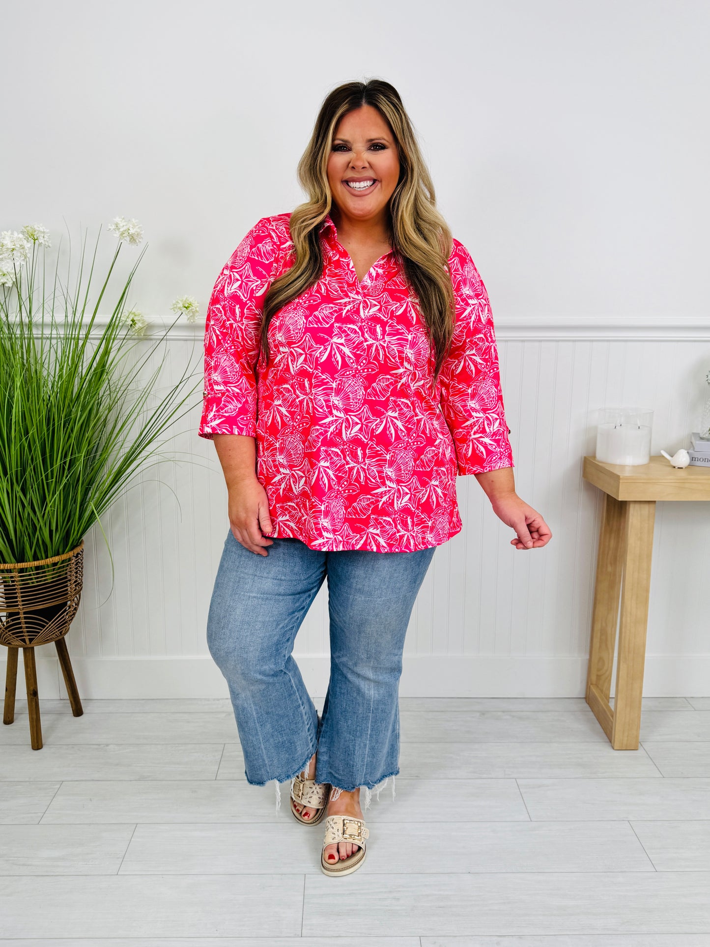 Bloom in Spring Top In Seashell Print