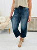 Judy Blue Lose Control Tummy Control Cropped Wide Leg Jeans in Reg/Curvy