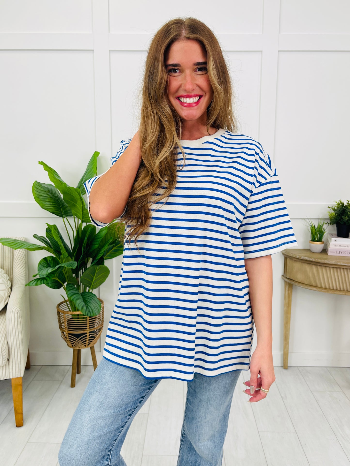Laidback Lines Top In Multiple Colors