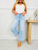 Sunflower Season Tummy Control Wide Leg Cropped Jeans