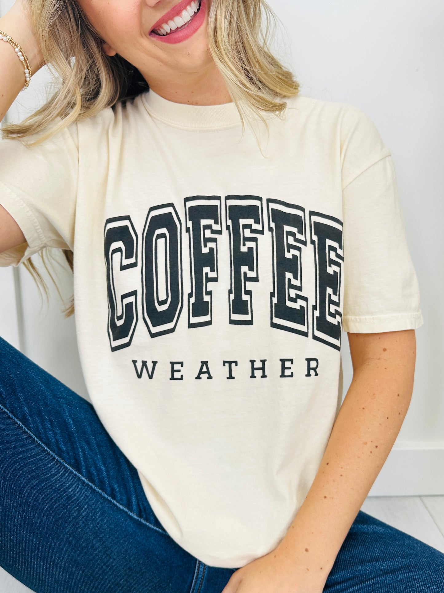 Coffee Weather Graphic Tee in Ivory