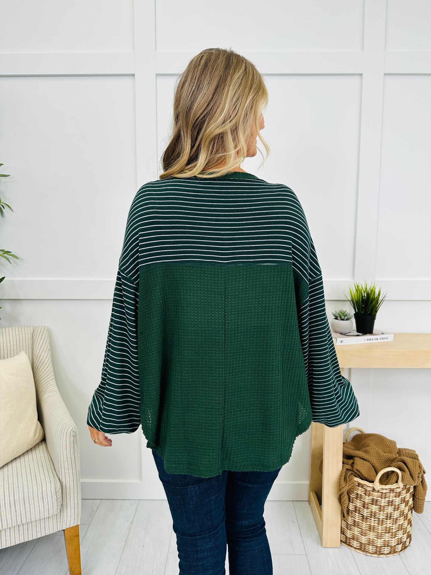 Stripe Theory Sweater in Forest