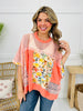 Watercolor Whimsy Top In Neon Peach