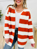 Wrapped In Stripes Cardigan In Rust