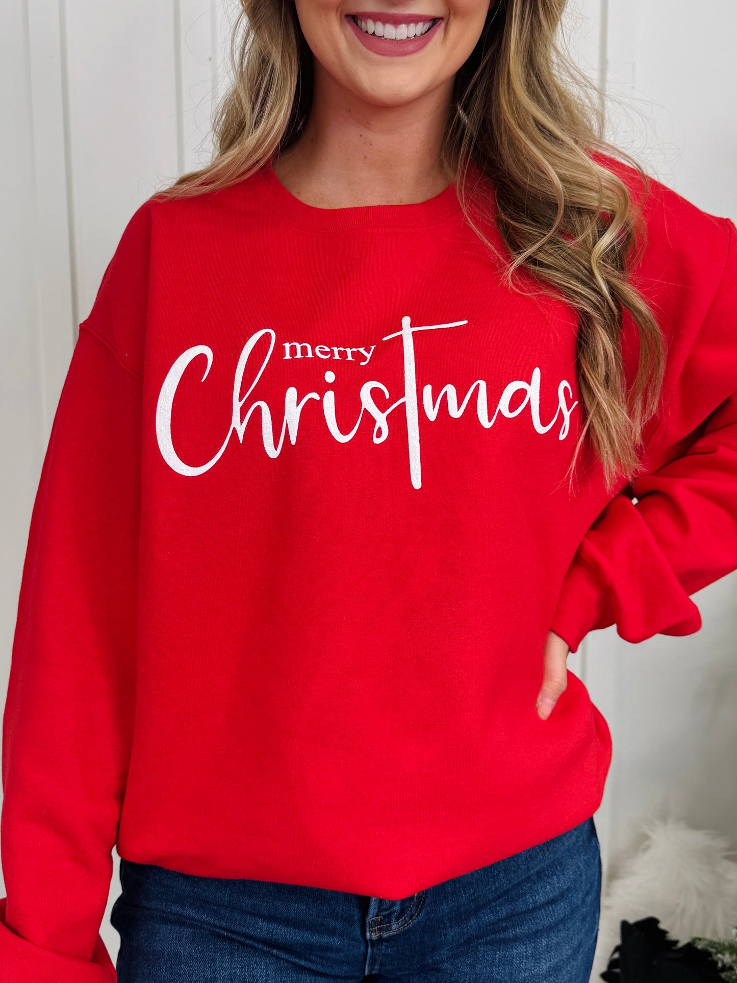 Merry Christmas Graphic Crewneck Sweatshirt