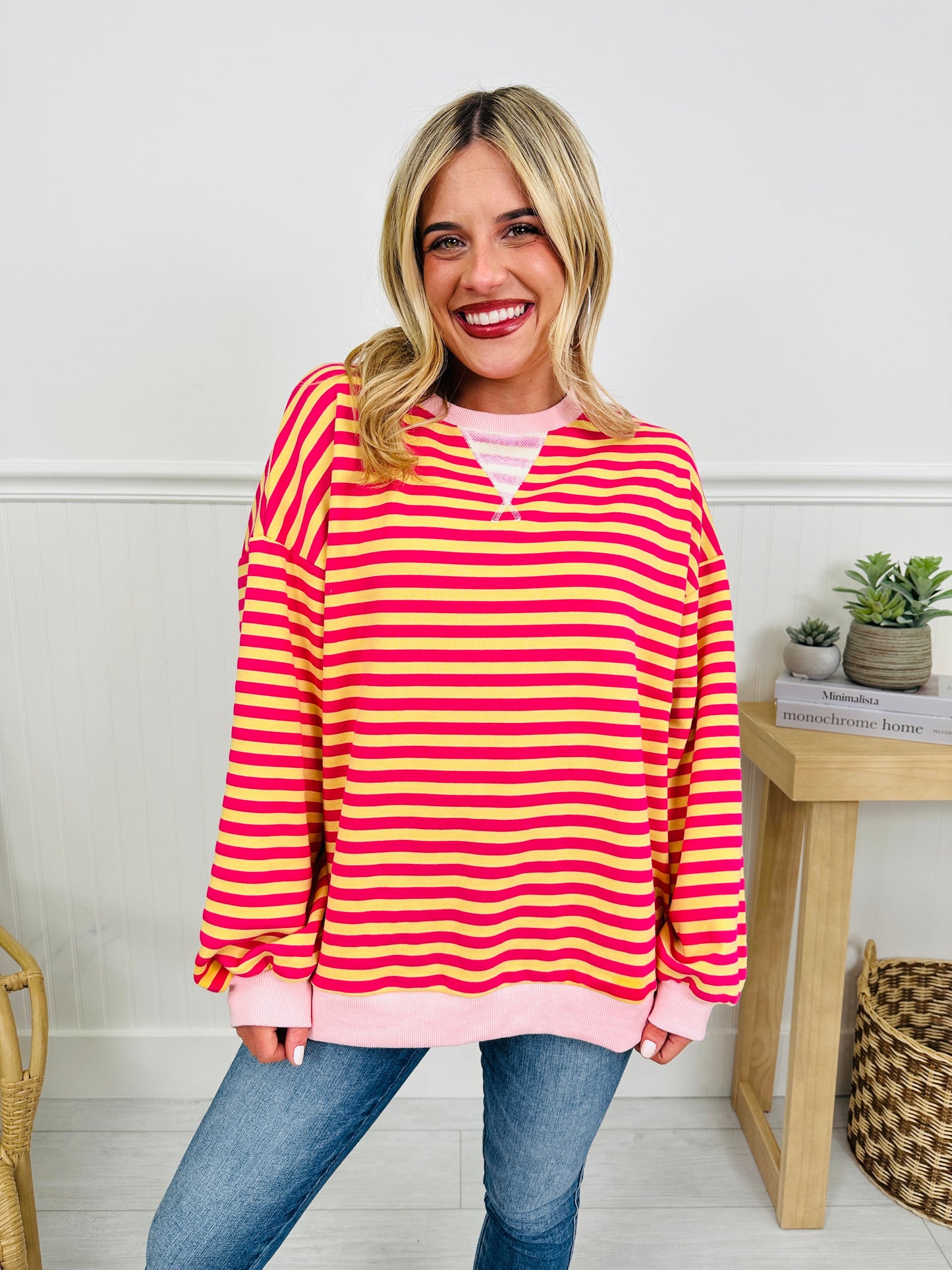 Stripe Hype Pullover Top in Four Colors