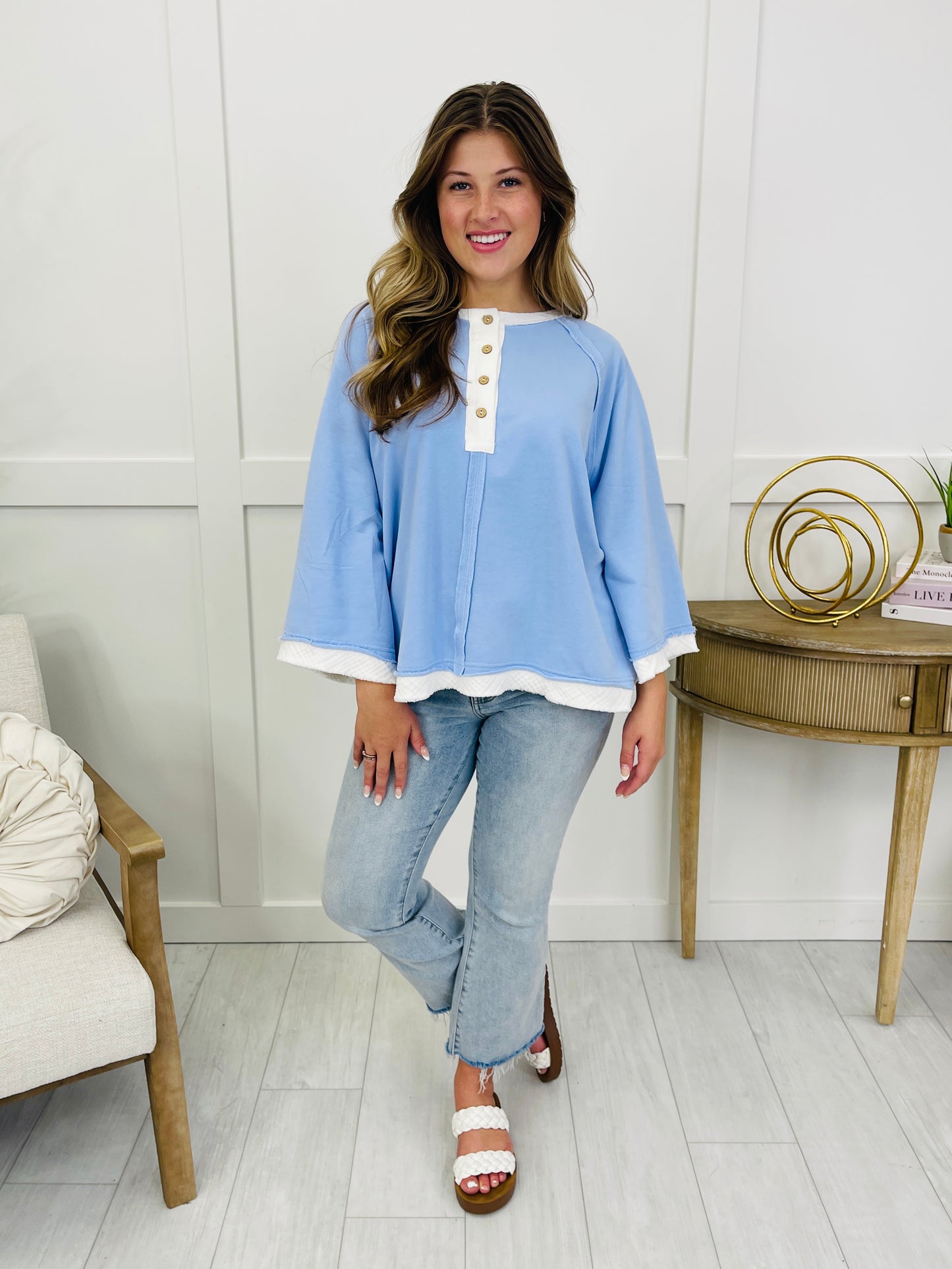 Soft Sky Top In Periwinkle