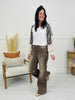 Judy Blue Cocoa Crush Retro Wide Leg Criss-Cross Jeans