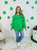 Green Glitter Lucky Crewneck Sweatshirt