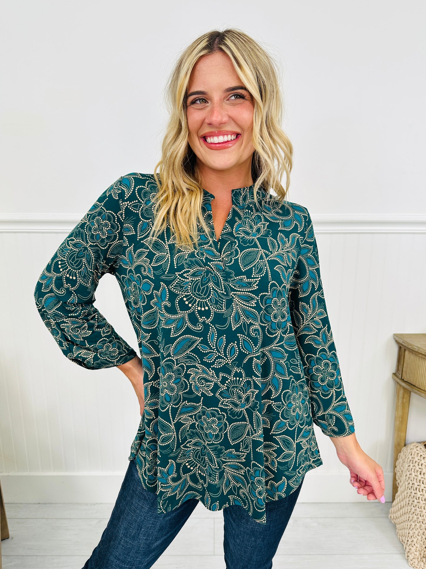 Fall Into You Top in Hunter Green