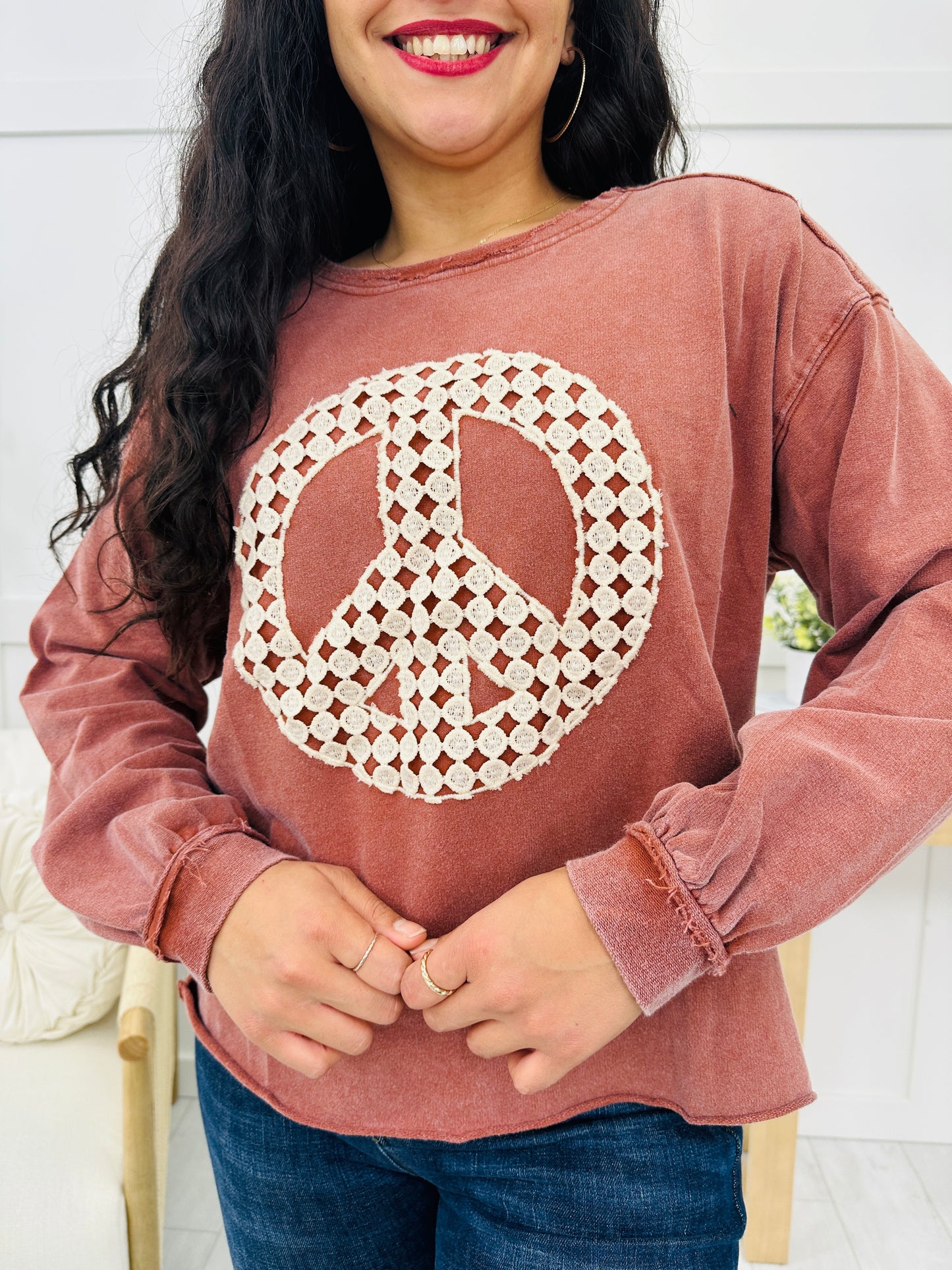 Reg/Curvy Infinite Peace Top-Multiple Colors!