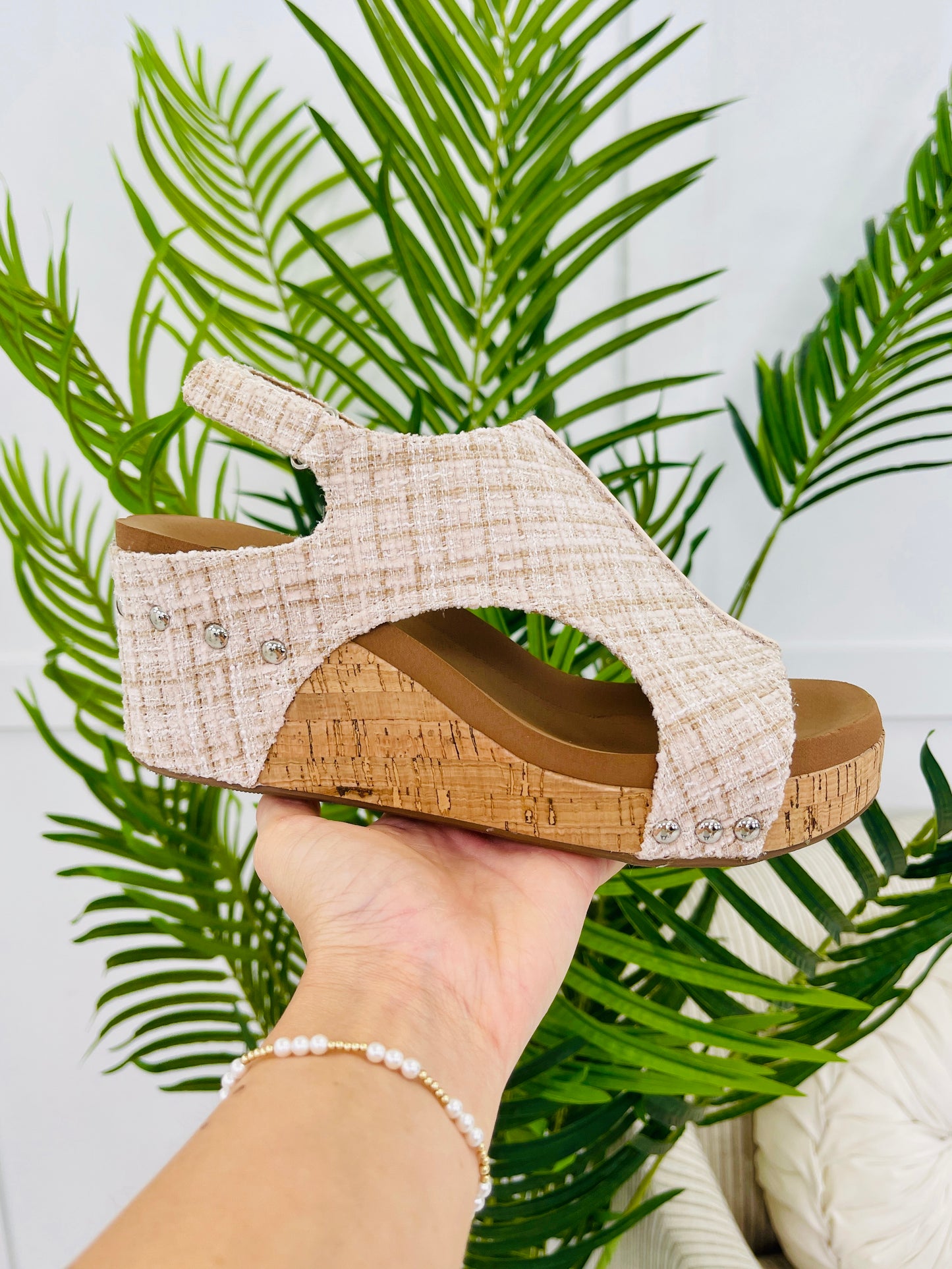 Naturally Elevated Wedges In Sand Tweed