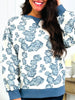 Faded Florals Sweatshirt In Denim