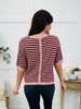 Sunday Stroll Stripe Top In Burgundy