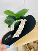 Blooming Comfort Flip Flops in Ivory