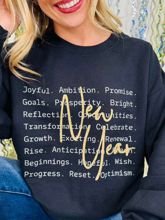 New Year Affirmations Graphic Crewneck Sweatshirt