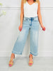 Judy Blue Just in Time Wide Leg Cropped Jeans