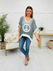 It Begins With Peace Sweater In Sage/Ivory